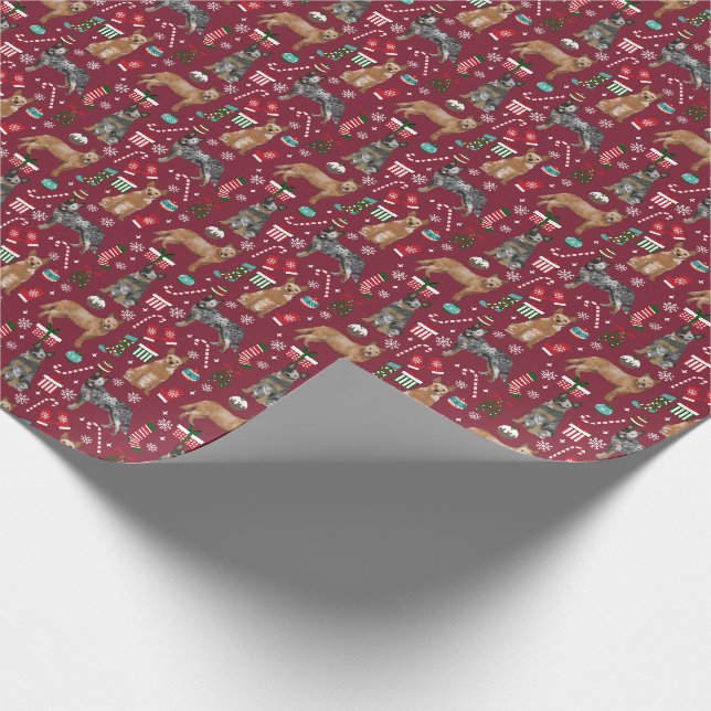 Papier Cadeau Chiens de bétail Papier d'enveloppement de Noël (Coin)