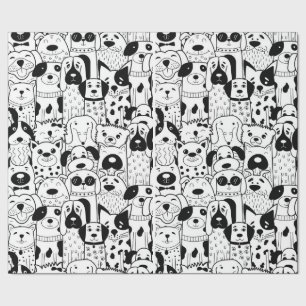 Papier Cadeau Chiens de griffonnage