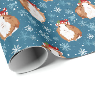 Papier Cadeau Chiens de Guinée au papier d'enveloppement de Noël