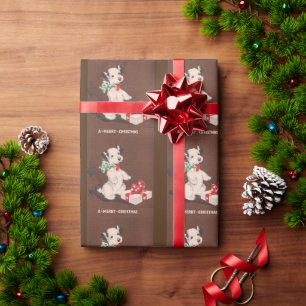 Papier Cadeau Chiens de Noël Vintage