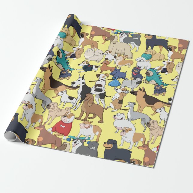 Papier Cadeau Chiens du monde (Déroulé)