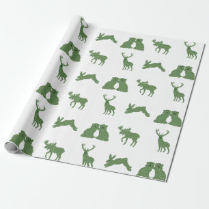 Papier Cadeau Chiens du Staffordshire Topiary Deer Rabbit