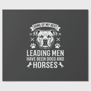 Papier Cadeau Chiens et chevaux menant les hommes