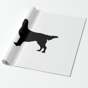 Papier Cadeau Chiens Plat-Enduits d'amour de silhouette de chien