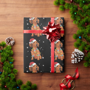 Papier Cadeau Chiens Teckel Arbre Noël Xmas Animal Chien