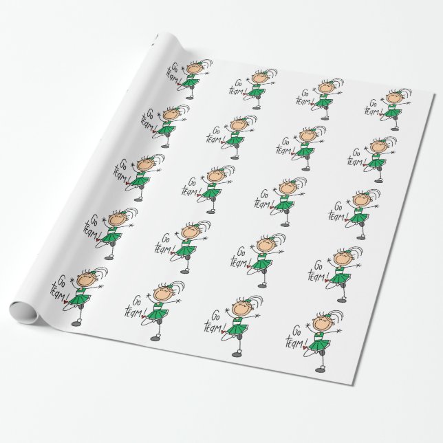 Papier Cadeau Chiffre vert papier d'emballage de bâton de (Déroulé)