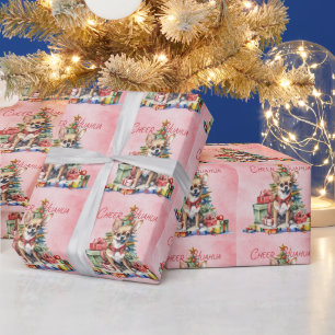 Papier Cadeau Chihuahua Chien de Noël Papier à enveloppement à t
