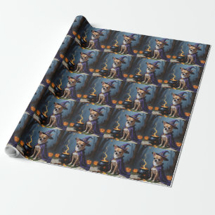 Papier Cadeau Chihuahua Chien Whimsical Halloween Peinture