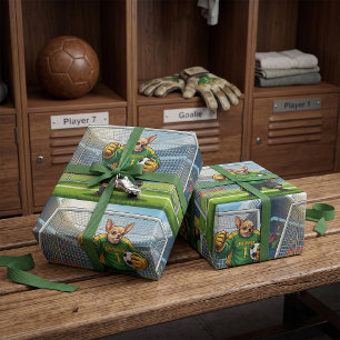 Papier Cadeau Chihuahua drôle de gardien de but de football