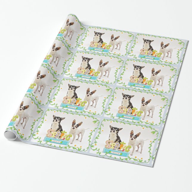 Papier Cadeau Chihuahua du printemps (Déroulé)