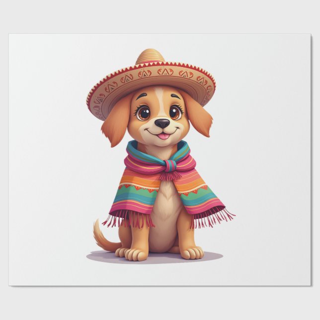 Papier Cadeau Chihuahua  Mexico  Cinco de Mayo  Funny Dog  (1) (Plat)