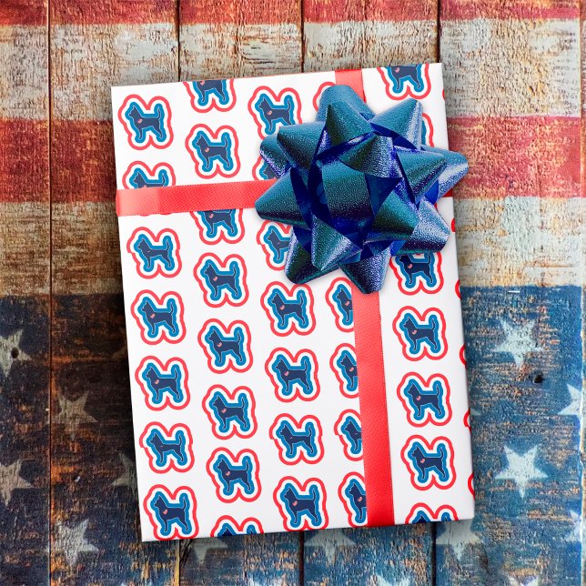 Papier Cadeau Chihuahua Patriotique Rouge Blanc Et Bleu 4 juille (Créateur téléchargé)