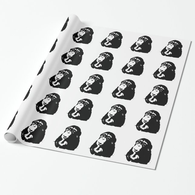 Papier Cadeau Chimpanzé Pop Art Thinking (Déroulé)