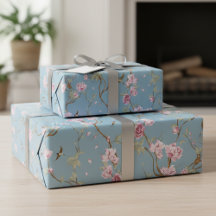 Chinoiserie Florale Bleue Vintage 