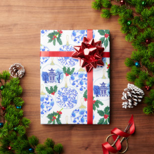 Papier Cadeau Chinoiserie Ornements de Noël