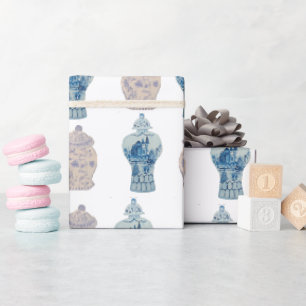 Papier Cadeau Chinoiserie peinte à la main Enveloppement de pot 