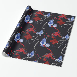 Papier Cadeau Chinoiserie Zebra et Ribbons