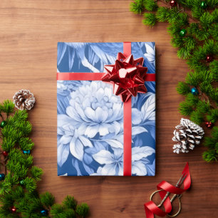 Papier Cadeau Chinoserie Bleu et Blanc Série Design 8