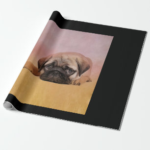 Papier Cadeau Chiot Carlin mignon   Cadeau Amoureux de les chien