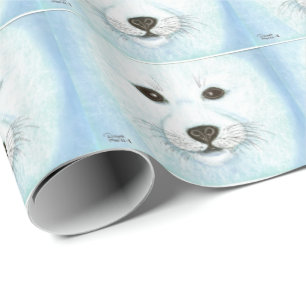 PAPIER CADEAU CHIOT DE BÉBÉ PHOQUE
