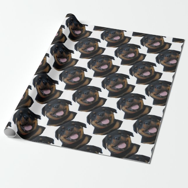 Papier Cadeau chiot de rottweiler (Déroulé)