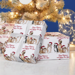 Papier Cadeau Chiots de Noël