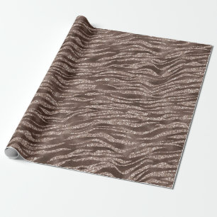 Papier Cadeau Chocolat Brown Zebra Parties scintillant