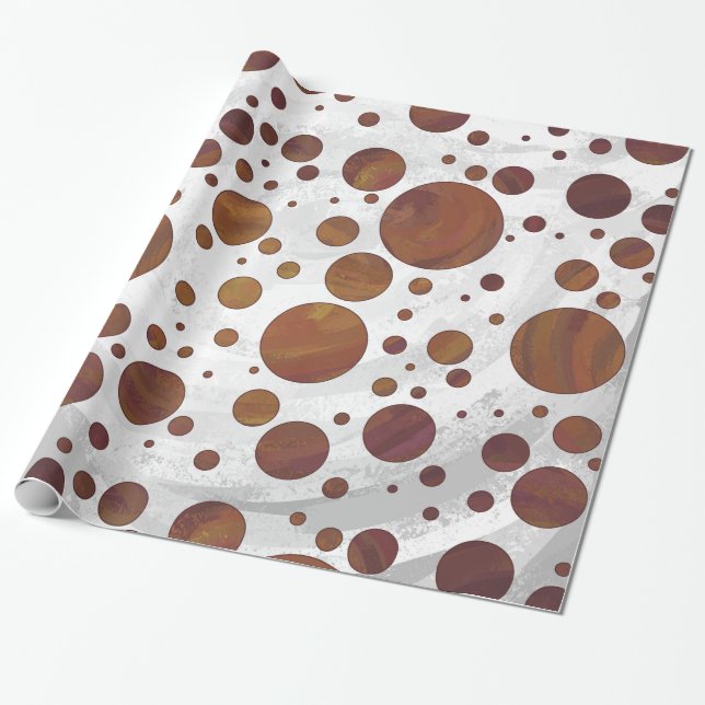 Papier Cadeau Chocolat Carmel Swirl Polka Dot (Déroulé)