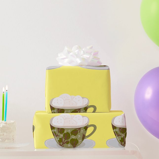 Papier Cadeau Chocolat Chaud Aux Guimauves (Créateur téléchargé)