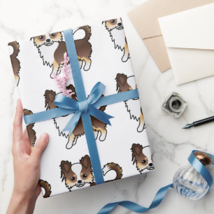 Papier Cadeau Chocolat Tricolor long manteau Chihuahua Chien Mot