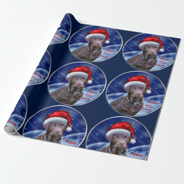 Papier Cadeau Chocolate Labrador (Déroulé)