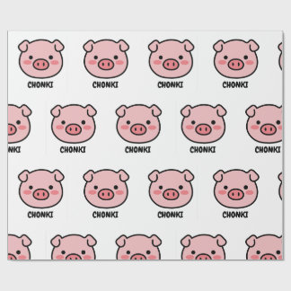 Papier Cadeau Chonki The Lazy Pig - Cute Chonkibao Face