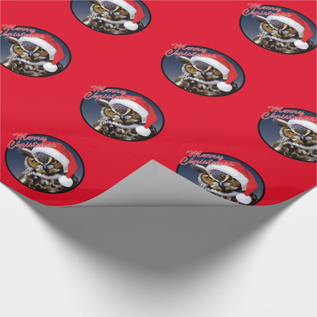Papier Cadeau Chouette de Noël - Papier brillant, 30" x 6" (Coin)