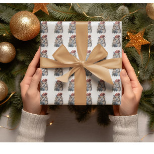 Papier Cadeau Chouette d'hiver enchantée