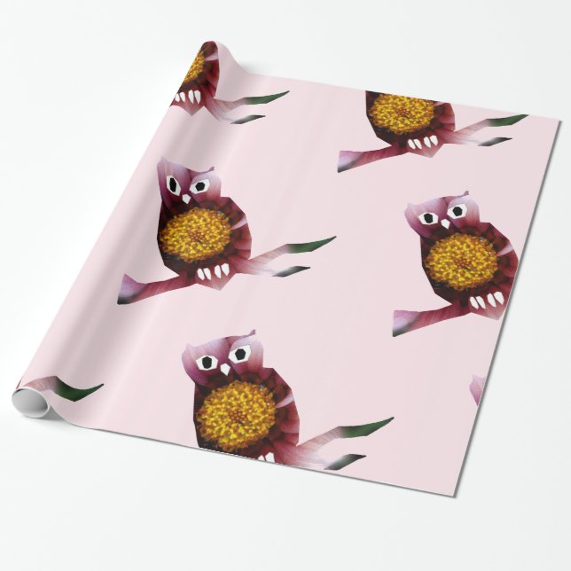 Papier Cadeau Chouette, Oiseau de Chouette Papier d'habillage d' (Déroulé)
