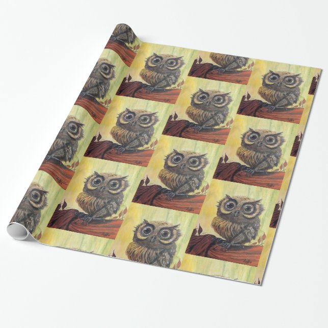 Papier Cadeau Chouette Papier d'enveloppement 30po x 6pi, Envelo (Déroulé)