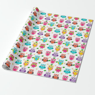 Papier Cadeau Chouette rose