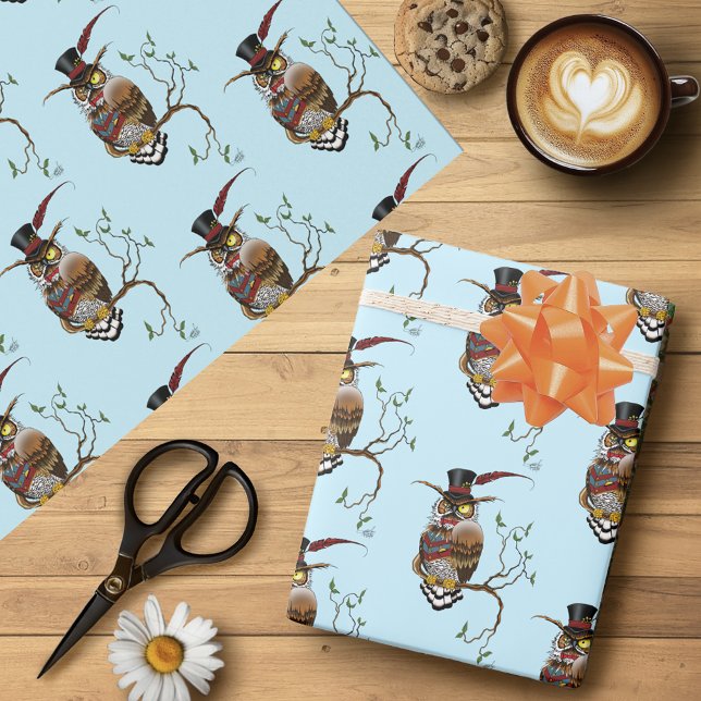 Papier Cadeau Chouette victorienne (Créateur téléchargé)