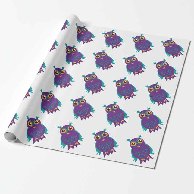 Papier Cadeau Chouettes (Déroulé)