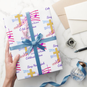 Papier Cadeau Christ est Ressuscité Pâques chrétien