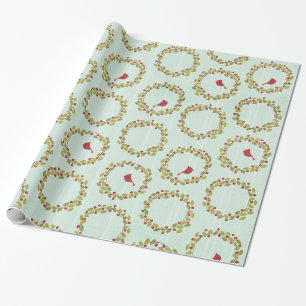 Papier Cadeau Christmas Bales Holly Bells Berry Enveloppement Pa