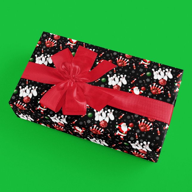 Papier Cadeau Christmas Bowling with Santa Claus (Créateur téléchargé)