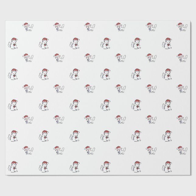Papier Cadeau Christmas Cat (Plat)