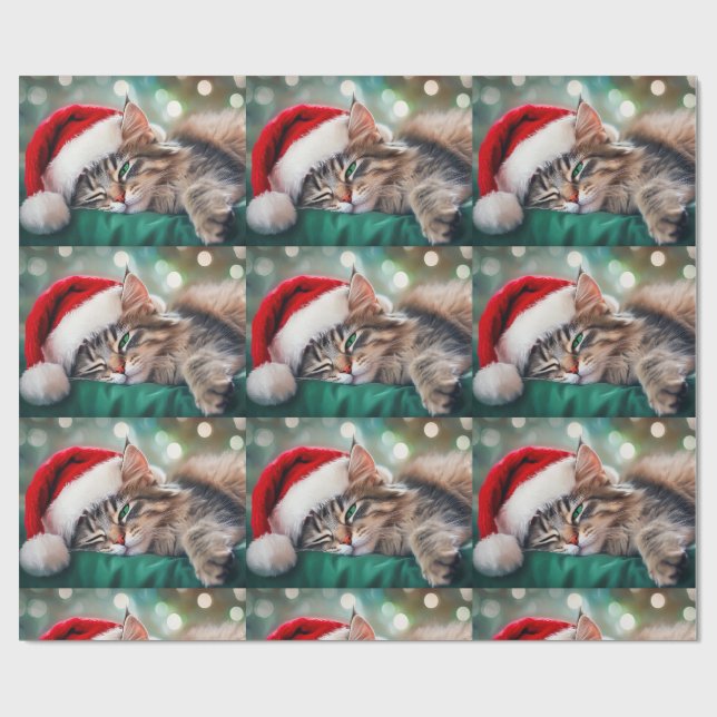 Papier Cadeau Christmas Cat Nap (Plat)