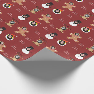 Papier Cadeau Christmas Crew quatre Photo Custom Drôle
