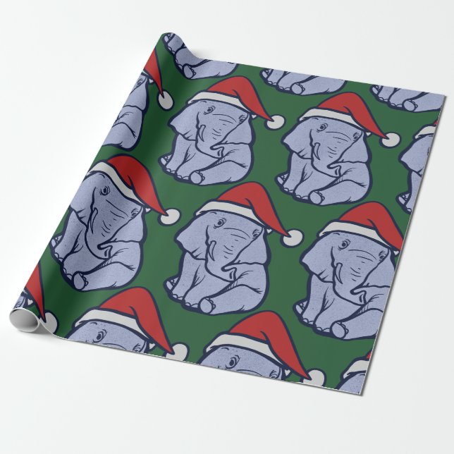 Papier Cadeau Christmas Elephant (Déroulé)