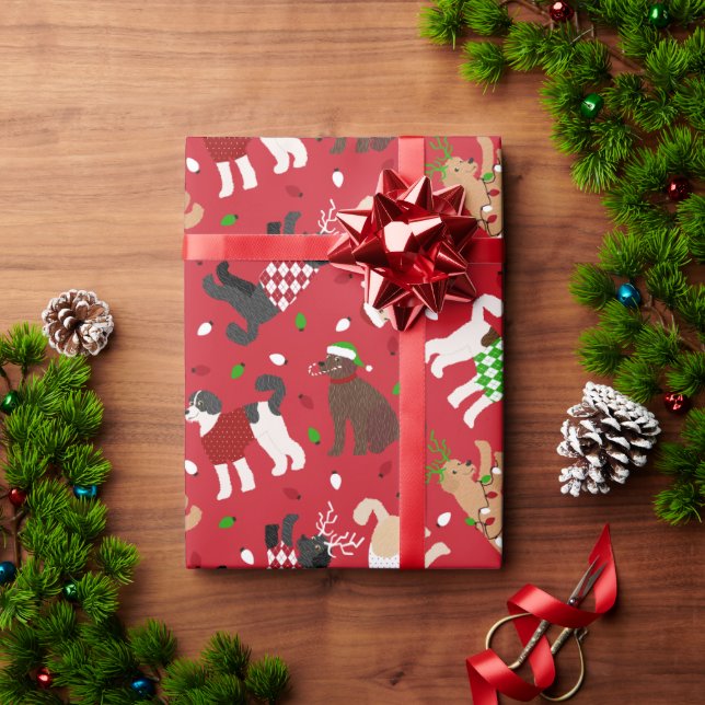Papier Cadeau Christmas Goldendoodle Labradoodle (Cadeau de vacances)