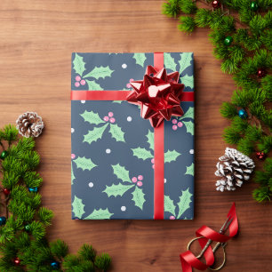 Papier Cadeau Christmas Holly Ivy Motif