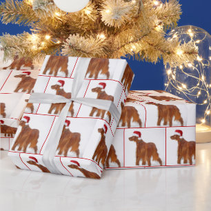 Papier Cadeau Christmas Irish Setter