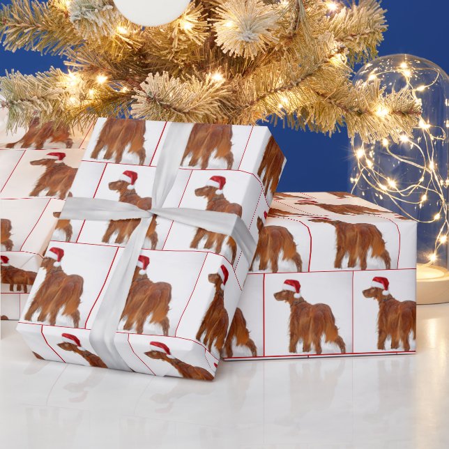 Papier Cadeau Christmas Irish Setter (Vacances)